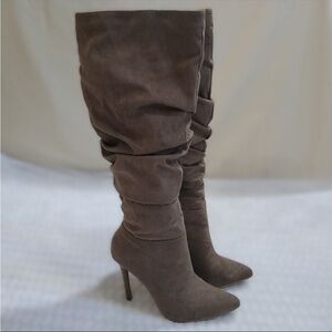 FRH Taupe Slouchy Knee-High Stiletto Boots